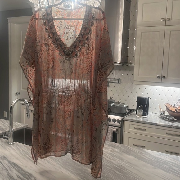 Pretty pool cover up size 🧉large resort wear vacation summer🧉 lucky and coco - Picture 16 of 17